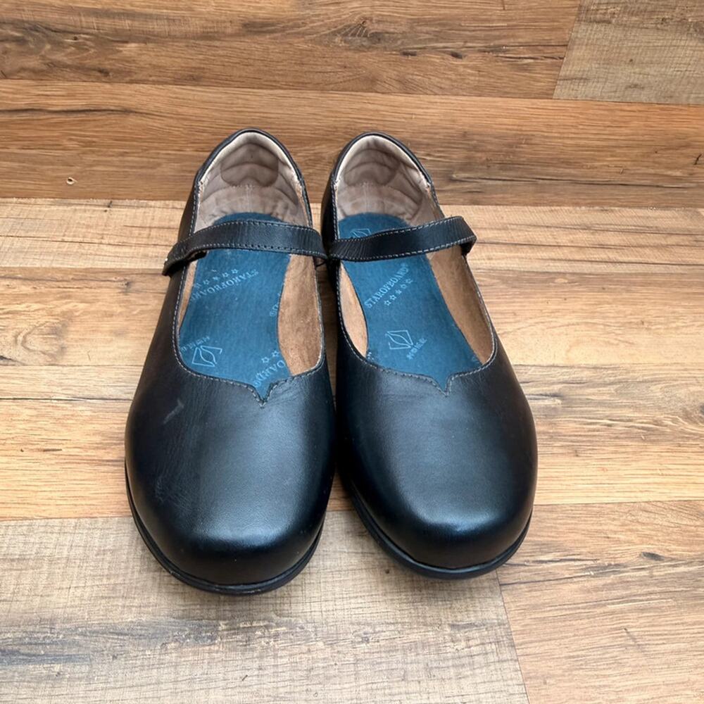 Taos Wo's Size 11 Black Leather Mary Jane Shoes Strap Comfort Walking Orthopedic - Picture 2 of 8